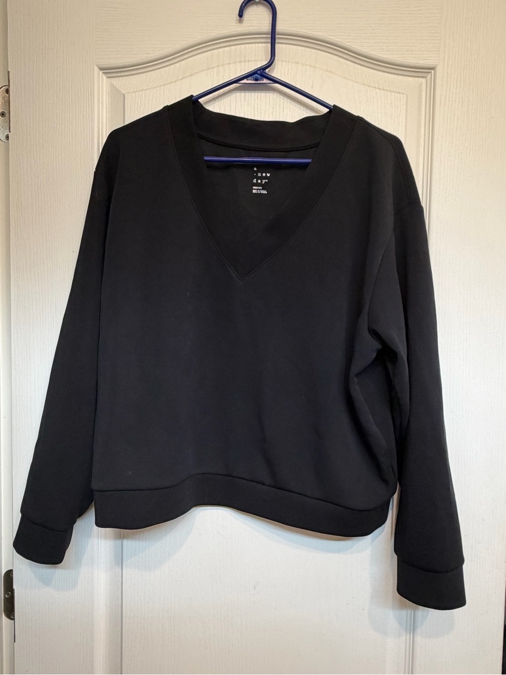 a new day Black V-Neck Pullover Sweater